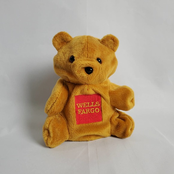 Wells Fargo Bull Bear Plush Hand Puppet 2 In 1 Brown Black 8" Stuffed Animal - Picture 5 of 8